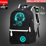 Fashion Backpacks Luminous Animation School Bags For children and teens
