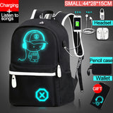 Fashion Backpacks Luminous Animation School Bags For children and teens