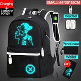Fashion Backpacks Luminous Animation School Bags For children and teens
