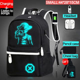Fashion Backpacks Luminous Animation School Bags For children and teens