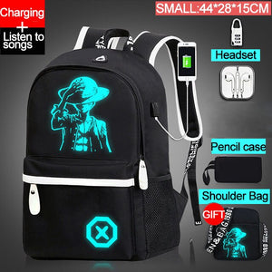 Fashion Backpacks Luminous Animation School Bags For children and teens